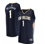 Men's New Orleans Pelicans#1 Zion Williamson Swingman Navy Blue Road Basketball Jersey - Icon Edition