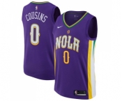 Men's Nike New Orleans Pelicans #0 DeMarcus Cousins Swingman Purple NBA Jersey - City Edition