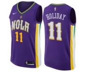 Men's Nike New Orleans Pelicans #11 Jrue Holiday Swingman Purple NBA Jersey - City Edition