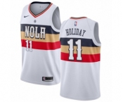 Men's Nike New Orleans Pelicans #11 Jrue Holiday White Swingman Jersey - Earned Edition