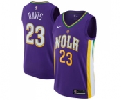 Men's Nike New Orleans Pelicans #23 Anthony Davis Swingman Purple NBA Jersey - City Edition
