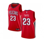 Men's Nike New Orleans Pelicans #23 Anthony Davis Swingman Red Alternate NBA Jersey Statement Edition