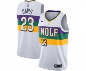 Men's Nike New Orleans Pelicans #23 Anthony Davis Swingman White NBA Jersey - City Edition