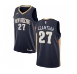 Men's Nike New Orleans Pelicans #27 Jordan Crawford Swingman Navy Blue Road NBA Jersey - Icon Edition