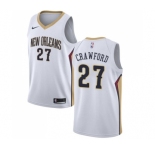 Men's Nike New Orleans Pelicans #27 Jordan Crawford Swingman White Home NBA Jersey - Association Edition