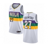 Men's Nike New Orleans Pelicans #27 Jordan Crawford Swingman White NBA Jersey - City Edition
