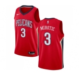 Men's Nike New Orleans Pelicans #3 Nikola Mirotic Swingman Red NBA Jersey Statement Edition