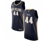 Men's Nike New Orleans Pelicans #44 Solomon Hill Authentic Navy Blue Road NBA Jersey - Icon Edition