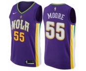 Men's Nike New Orleans Pelicans #55 E'Twaun Moore Swingman Purple NBA Jersey - City Edition