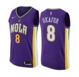 Men's Nike New Orleans Pelicans #8 Jahlil Okafor Authentic Purple NBA Jersey - City Edition