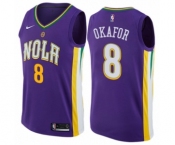 Men's Nike New Orleans Pelicans #8 Jahlil Okafor Authentic Purple NBA Jersey - City Edition