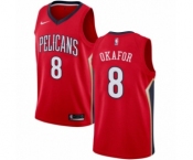 Men's Nike New Orleans Pelicans #8 Jahlil Okafor Authentic Red NBA Jersey Statement Edition