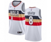 Men's Nike New Orleans Pelicans #8 Jahlil Okafor White Swingman Jersey - Earned Edition