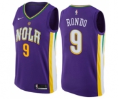 Men's Nike New Orleans Pelicans #9 Rajon Rondo Swingman Purple NBA Jersey - City Edition
