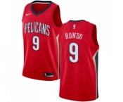 Men's Nike New Orleans Pelicans #9 Rajon Rondo Swingman Red Alternate NBA Jersey Statement Edition