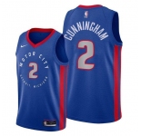 Nike Pistons #2 Cade Cunningham Blue NBA Swingman 2020-21 City Edition Jersey
