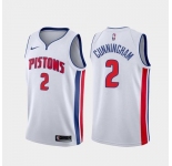 Nike Pistons #2 Cade Cunningham White NBA Swingman Association Edition Jersey