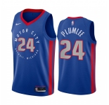 Nike Pistons #24 Mason Plumlee Blue NBA Swingman 2020-21 City Edition Jersey
