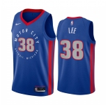 Nike Pistons #38 Saben Lee Blue NBA Swingman 2020-21 City Edition Jersey