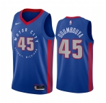 Nike Pistons #45 Sekou Doumbouya Blue NBA Swingman 2020-21 City Edition Jersey