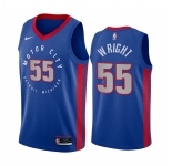 Nike Pistons #55 Delon Wright Blue NBA Swingman 2020-21 City Edition Jersey