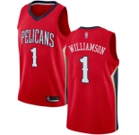 Pelicans #1 Zion Williamson Red Basketball Swingman Statement Edition Jersey