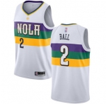 Pelicans #2 Lonzo Ball White Basketball Swingman City Edition 2018-19 Jersey