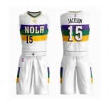 Women's New Orleans Pelicans #15 Frank Jackson Swingman White Basketball Suit Jersey - City Edition