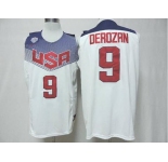 2014 FIBA Basketball World Cup USA jerseys #9 derozrn white