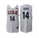 Men Nike Rio 2016 Olympics USA Dream Team #14 Anthony Davis Home White Basketball Jersey