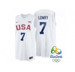 Men's Nike Rio 2016 Olympics USA Dream Team #7 Kyle Lowry White Basketball Jersey