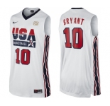 Men's Nike Team USA #10 Kobe Bryant Authentic White 2012 Olympic Retro Basketball Jerse