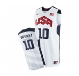 Men's Nike Team USA #10 Kobe Bryant Authentic White 2012 Olympics Basketball Jersey
