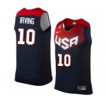 Men's Nike Team USA #10 Kyrie Irving Authentic Navy Blue 2014 Dream Team Basketball Jerse