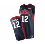 Men's Nike Team USA #12 James Harden Authentic Navy Blue 2012 Olympics Basketball Jersey