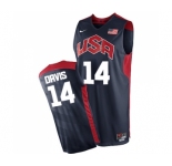 Men's Nike Team USA #14 Anthony Davis Swingman Navy Blue 2012 Olympics Basketball Jersey