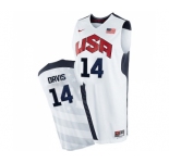 Men's Nike Team USA #14 Anthony Davis Swingman White 2012 Olympics Basketball Jersey