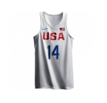 Men's Nike Team USA #14 Draymond Green Authentic White 2016 Olympic Basketball Jersey