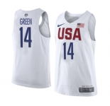 Men's Nike Team USA #14 Draymond Green Swingman White 2016 Olympic Basketball Jersey