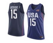 Men's Nike Team USA #15 Carmelo Anthony Swingman Navy Blue 2016 Olympic Basketball Jersey