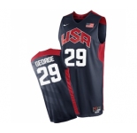 Men's Nike Team USA #29 Paul George Authentic Navy Blue 2012 Olympics Basketball Jersey