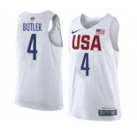 Men's Nike Team USA #4 Jimmy Butler Authentic White 2016 Olympic Basketball Jersey