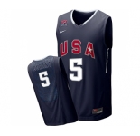 Men's Nike Team USA #5 Kevin Durant Swingman Navy Blue 2010 World Basketball Tournament Jersey