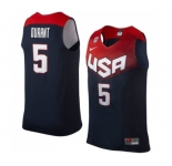 Men's Nike Team USA #5 Kevin Durant Swingman Navy Blue 2014 Dream Team Basketball Jersey