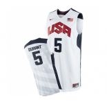 Men's Nike Team USA #5 Kevin Durant Swingman White 2012 Olympics Basketball Jersey
