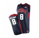 Men's Nike Team USA #8 Deron Williams Swingman Navy Blue 2012 Olympics Basketball Jersey