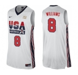 Men's Nike Team USA #8 Deron Williams Swingman White 2012 Olympic Retro Basketball Jersey