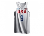 Men's Nike Team USA #9 DeMar DeRozan Authentic White 2016 Olympic Basketball Jersey