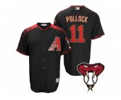 Arizona Diamondbacks #11 A.J. Pollock Black Cool Base Alternate Jersey