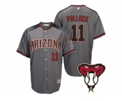 Arizona Diamondbacks #11 A.J. Pollock Gray Cool Base Road Jersey